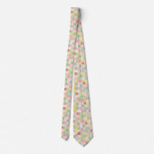 Pastel Patchwork Bloemengingham Vintage Cottage Stropdas (Achterkant)