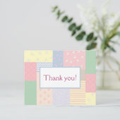 Pastel Patchwork Briefkaart (Staand voorkant)
