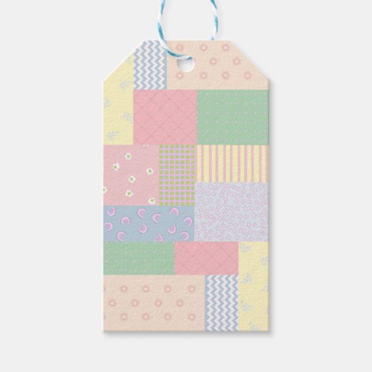 Pastel Patchwork Cadeaulabel (Voorkant)