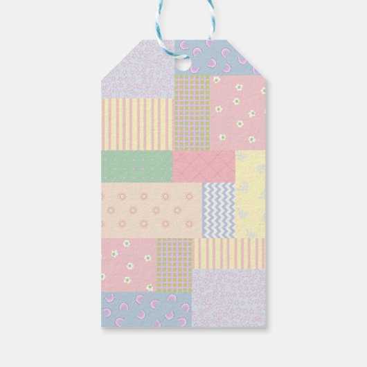 Pastel Patchwork Cadeaulabel (Achterkant)