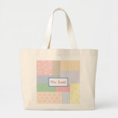Pastel Patchwork Grote Tote Bag (Voorkant)