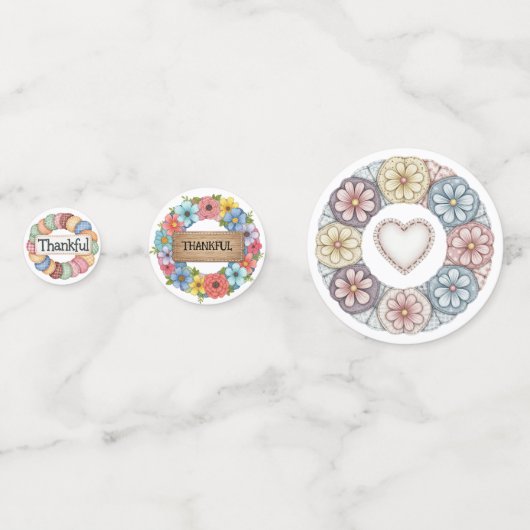 PASTEL PATCHWORK HERFST HERFST DANKBAAR CONFETTI (Voorkanten)