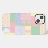 Pastel Patchwork iPhone Hoesje (Achterkant horizontaal)