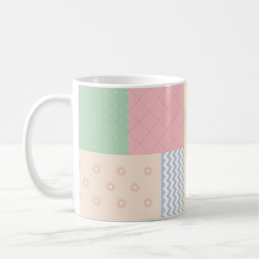 Pastel Patchwork Koffiemok (Links)