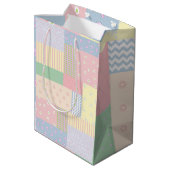 Pastel Patchwork Medium Cadeauzakje (Achterkant Gekanteld)