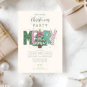 Pastel Patchwork Merry Christmas Kaart