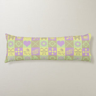 Pastel Patchwork Motief Patroon Lichaamskussen