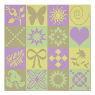 Pastel Patchwork Motief Patroon Perfect Poster