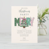 Pastel Patchwork Prettig Kerstfeest Kaart (Staand voorkant)