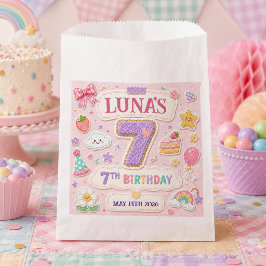 Pastel Patchwork Regenboog 7e Verjaardagsfeestje M Bedankzakje