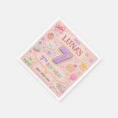 Pastel Patchwork Regenboog 7e Verjaardagsfeestje M Servet (Hoek)