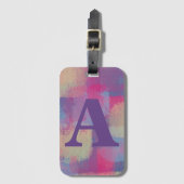 Pastel Patchwork Roze en Paars Abstract Bagagelabel (Voorkant (verticaal))