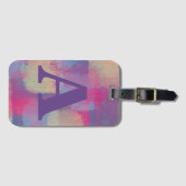 Pastel Patchwork Roze en Paars Abstract Bagagelabel (Voorkant (horizontaal))