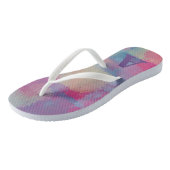 Pastel Patchwork Roze en Paars Abstract Teenslippers (Schuin)