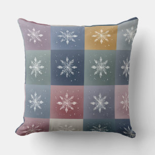 Pastel Patchwork Sneeuwvlok Bloem Kussen