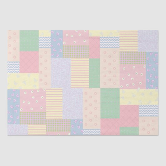 Pastel Patchwork Tissuepapier (Voorkant)