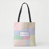 Pastel Patchwork Tote Bag (Voorkant)