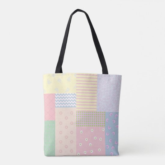 Pastel Patchwork Tote Bag (Achterkant)