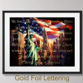 Pastel Patriottisch Stadsbeeld Preamble Gold Folie Afdrukken