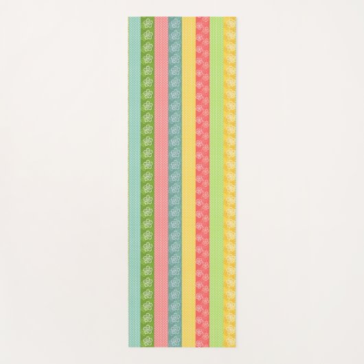 Pastel Patroon Stripes Yoga Mat (Voorkant)