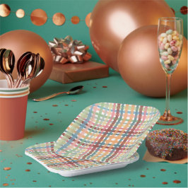 Pastel-patroonpatroon gekleurd papieren bordje