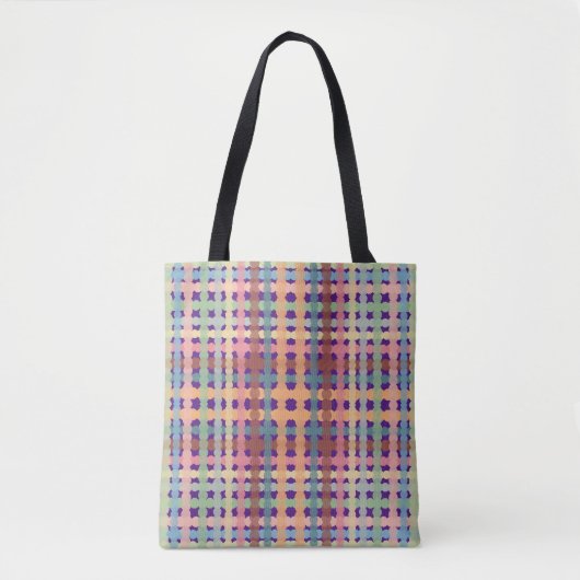 Pastel-patroonpatroon gekleurd tote bag (Voorkant)
