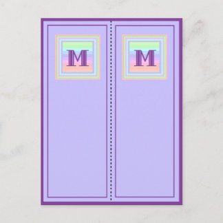 Pastel Patterated Monogram M Briefkaart Bladwijzer