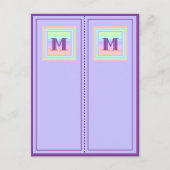 Pastel Patterated Monogram M Briefkaart Bladwijzer (Voorkant)