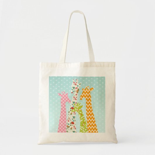 Pastel Pattern Giraffe Canvas tas (Voorkant)