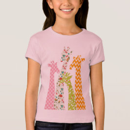 Pastel Pattern Giraffes Girl's Babydoll T Shirten T-shirt