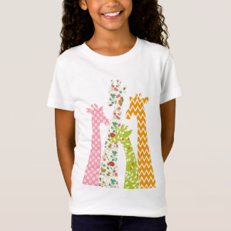 Pastel Pattern Giraffes Girl's Babydoll T Shirten T-shirt