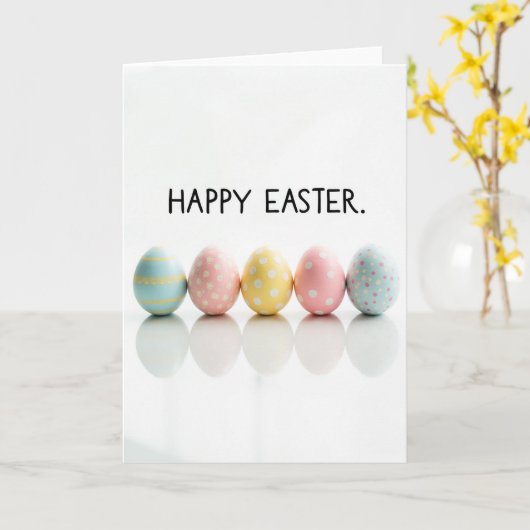 Pastel Pattern Happy Easter Card Kaart (Gele Bloem)