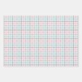 Pastel Pattern of Gray, Mint, Pink Plaid & Stripes Inpakpapier Vel (Voorkant 3)