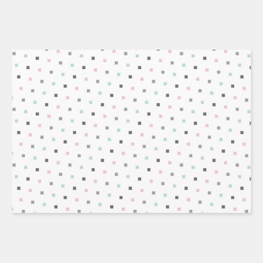 Pastel Pattern of Gray, Pink, Mint Geometric Shape Inpakpapier Vel (Voorkant 2)
