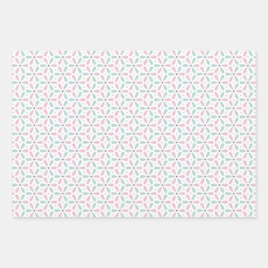 Pastel Pattern of Pink, Mint, Gray Geometric Shape Inpakpapier Vel (Voorkant 3)