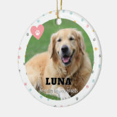 Pastel Paw Print Hond Foto Huisdier Memorial Ornam Keramisch Ornament (Links)