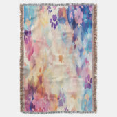 Pastel Paw Print Throw Blanket A Gentle Hug  Deken (Voorkant Verticaal)