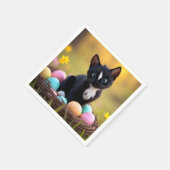 Pastel Paws & Whiskers: Felini's Paasmand Servet (Hoek)