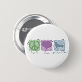 Pastel Peace, Love en Dachshunds Ronde Button 5,7 Cm (Voorkant /achterkant)