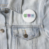 Pastel Peace, Love en Dachshunds Ronde Button 5,7 Cm (In situ)
