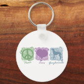 Pastel Peace, Love en Greyhounds Sleutelhanger (Voorkant)