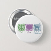 Pastel Peace, Love en Labrador Retrievers Ronde Button 5,7 Cm (Voorkant /achterkant)