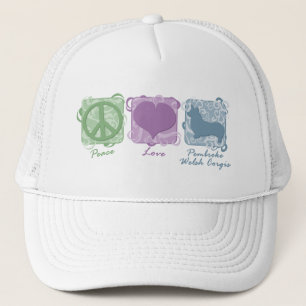 Pastel Peace, Love en Pembroke Welsh Corgis Trucker Pet