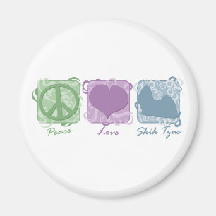 Pastel Peace, Love en Shih Tzus Magneet