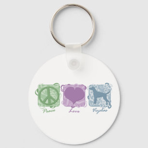 Pastel Peace, Love en Vizslas Sleutelhanger