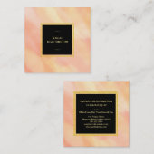 *~* Pastel Peach Abstracte penseelstreken Girly Vierkante Visitekaartje (Voorkant / Achterkant)