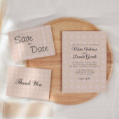 Pastel Peach and Gold Geometric Weddenation Feestdagenkaart