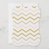 Pastel Peach and Gold Geometric Weddenation Kaart (Achterkant)