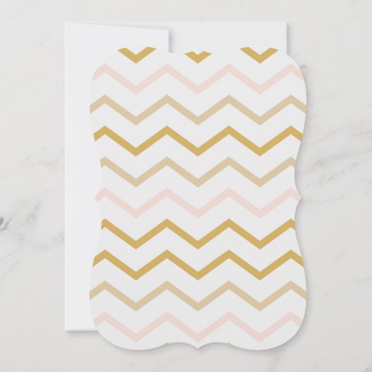 Pastel Peach and Gold Geometric Weddenation Kaart (Achterkant)