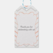 Pastel Peach and Grey Zig Zag Cadeaulabel (Achterkant)